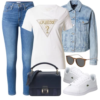 Outfit s Šedá Lacoste "Outfit na léto"