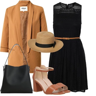 Outfit s Černá Šaty s Páskem/Šaty na Uzdu/Šaty Bez Rukávů VERO MODA "Outfit na léto"