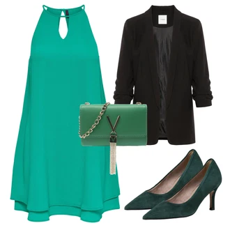 Krátká Outfit s Černá Dlouhý Sako/Blůzové Sako/Oversize Sako/Boyfriend Sako/Elegantní Sako/Blejzrové Bund/Kožená bunda pro muže Pieces (Tall) "Outfit na léto"