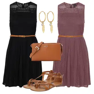 Outfit s Hnědá/Béžová Sandál S T Páskem/Vintage sandál/Páskový Sandál/Gladiátorská sandála/Římská sandála/Letní Bota About You "Outfit na léto"