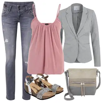 Rockový Koncert Outfit s Bílá/Stříbrný/Krémová/Béžová Letní Bota/Korkový sandál na klínku/Sandál se třpytkami bayton "Outfit na léto"Look: Cool, Moderní, Nadrozměrné, Rockový, Sportovní, Steampunk, Unisex, Bar, Den na pláži, Koncert, Festival, Škola, Malle, 30. narozeniny