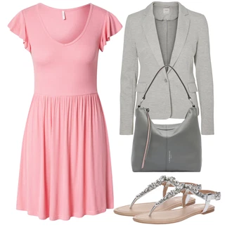 Outfit s Růžová Žerzejové Šaty/Letní Šaty/Ležérní Šaty Only "Outfit na léto"