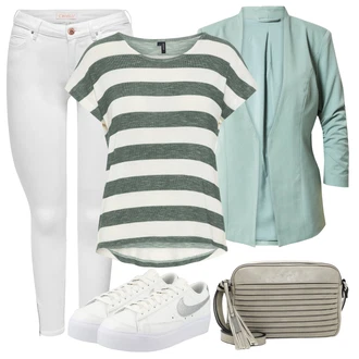 Outfity pro léto Chytrý příležitostný Svatba s Šedá/Bílá/Červená/Stříbrný Nízká Teniska/Skate Bota/Kožené tenisky/Vintage teniska/Úzká teniska/Letní tenisky/Teniska s dírkovaným vzorem Nike Sportswear "Outfit na léto"Look: Sportovní, Chytrý příležitostný, Skater, Bad Taste, Hip Hop, Extravagantní, Krásný, Škola, Koncert, Svatba
