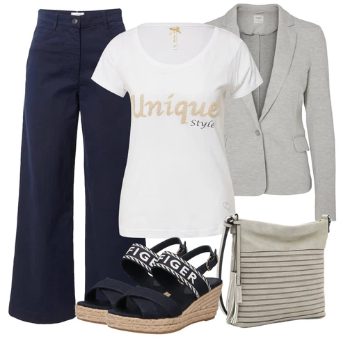 Kombinace Tmavě modrá Twillová Kalhoty/Mušelínové kalhoty/Široká Kalhoty/Rozšířená Kalhoty/Obleková Kalhoty/Palazzo Kalhoty/Kalhoty s Vysokým Pasem/Marlene Kalhoty/Culotte Kalhoty/Kalhoty se Štěrbinou Tommy Hilfiger