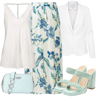 Výstřih na ramena Outfit s Bílá/Krémová/Žlutá/Khaki/Hnědá Top Pánské boty/Halenka Bez Rukávů Buffalo "Outfit na léto"