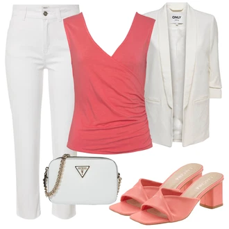 Outfit s Šedá/Fialová/Růžová Slim Fit Džíny/Dámské Džíny s Délkou 7/8/Kotníková Bota/Capri Džíny/Zkrácené Džíny/Girlfriend Džíny/High Waist Džínové Kalhoty/Džíny s Rozparkem/Mom Jean/Kožená bunda/Zužující se Džíny/Termální Džíny Only "Outfit na léto"