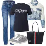 Outfity s krátkými bílými džínovými bundami image