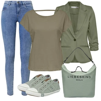 Outfit s Modrá Móda Pro Plnoštíhlou/Džíny/Svetrová Vest Dlouhý svetr/Midi Kabát Only "Outfit na léto"