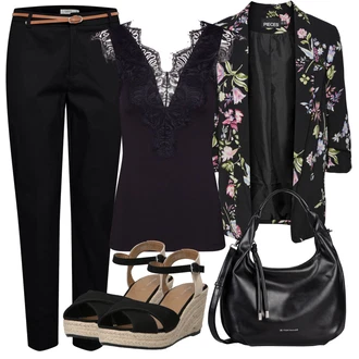 Outfit s Fialová/Černá/Červená/Růžová/Vícebarevný/Zelená Oblek Dámský Potištěný Sako/Dlouhý Sako/Blůzové Sako/Oversize Sako/Elegantní Sako/Boyfriend Sako Pieces "Outfit na léto"