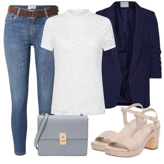 Styl Western Outfit s Modrá/Světle modrá Capri Džíny/Zimní bunda/Kožené Boty/Slim Fit Džíny/Džíny s Nízkým Sedem/Push up Džín/High Waist Džínové Kalhoty/Kožená bunda/Kotníková Bota/Džín s Nízkým Pasem/Zkrácené Džíny Sublevel "Outfit na léto"Look: Styl, Cool, Kovbojka, Univerzitní, Western