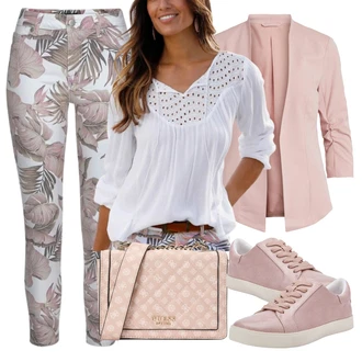 Outfit s Růžová Kožené tenisky/Nízká Teniska/Úzká teniska/Letní tenisky Katy Perry "Outfit na léto"