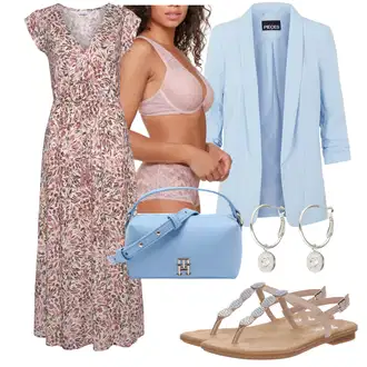Outfit sa Pink/Ljubičasta/Smeđa Haljina Veći Broj VIVANCE "Outfit za ljeto"
