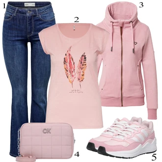 Visok pas outfit mit Modra/Temno modra/Svetlo modra/Lila barve Zimska jakna/Kavbojke z Razporkom/Moška majica/Kavbojka z Nizkim Pasom/Kavbojka z Nizkim Pasom JdY "Poletna oblačila"