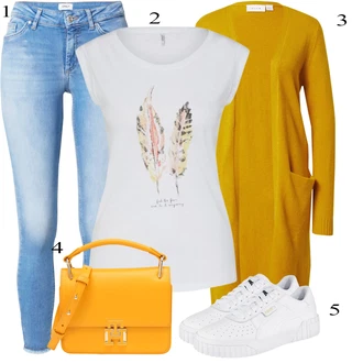 Pletený Outfit s Žlutá Pletenina veľkej veľkosti/Tunika/Šaty Móda Pro Plnoštíhlou Vila "Outfit na léto"