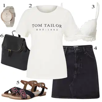 Outfit sa Crna/TamnoPlava/Plava Kratke hlače velike veličine/Suknja Topshop "Tvoj otmjeni outfit"