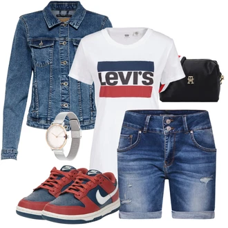 Zapínání na knoflíky Outfit s Růžová/Hnědá/Vícebarevný/Zelená Košile Bermuda/Pytlovitý Šortky/Džínový Šortky LTB "Perfektní na léto"