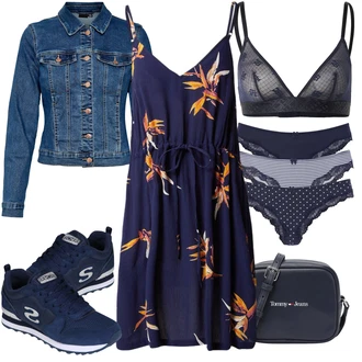 Outfit s Tmavě modrá/Modrá Kalhotky/Sada spodního prádla/Sada kalhotek podprsenky/Spodní kalhotky/Tanga/Multibaleno Lascana "Perfektní na léto"