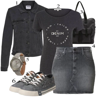 Outfit sa Crna Majica I Top Veći Broj Tom Tailor Denim "Tvoj otmjeni outfit"