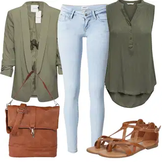 Outfit s Hnědá/Béžová Sandál S T Páskem/Vintage sandál/Páskový Sandál/Gladiátorská sandála/Římská sandála/Letní Bota About You "Perfektní na léto"