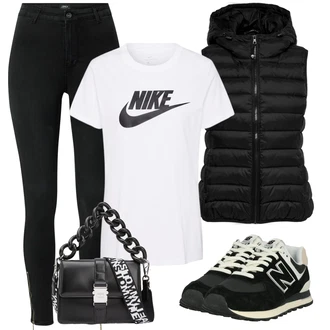 Outfit sa Crna Tenisica Za Trčanje/Niska Tenisica New Balance "Savršen za slobodno vrijeme"
