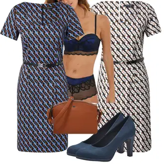 Punije Outfit sa Tamnoplava/Plava/Pastelne boje Haljina/Haljina Veći Broj/Tunika Comma "Savršena uredska odjeća"