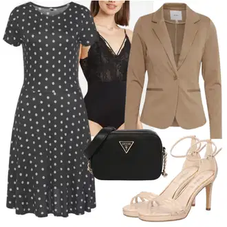 Outfit sa Siva/Tamnosiva Haljina Veći Broj/Tunika VIVANCE "Savršeni look za ured"