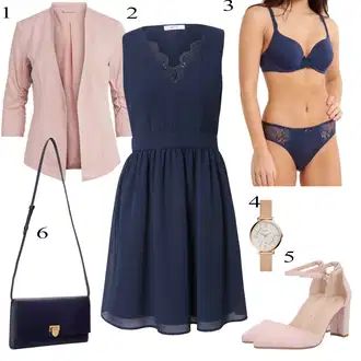 sviatočné Outfit sa Tamnoplava/Plava Ležerna Haljina/Ljetna Haljina/Fit & Flare Haljina/Maturalna Haljina/Haljina od Šifona/klizačka haljina/Haljina za Krizmu/Haljina a Kroj/Platnena Haljina/Haljina Bez Rukava About You "Tvoj otmjeni outfit"Look: Rap, Pomorski, Sveučilišna, Preodjeven, Preppy, Ekstravagantno, Babydoll, Francuske, Romantičan, sviatočné
