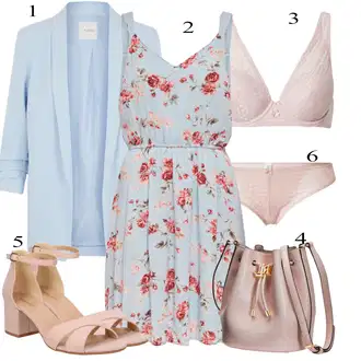 Punije Outfit sa Plava/Pink/Svjetloplava Haljina/Haljina Veći Broj Only "Tvoj otmjeni outfit"