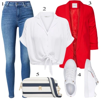 Boja Outfit sa Bijela/Crvena Kožna Tenisica/Tenisice s patentnim zatvaračem sa strane/Tanka Tenisica/Ljetna Tenisica/Niska Tenisica "Tvoj otmjeni outfit"
