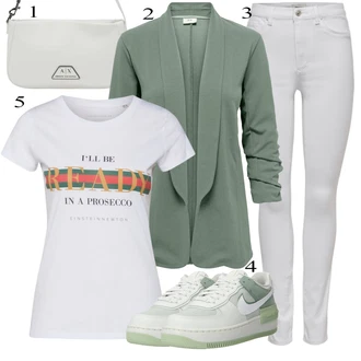 Usnje outfit mit Zelena/Svetlo Zelena Superga Plato-Sneaker/Superge Nizka/Vintage Superga Nike Sportswear "Poletna oblačila"
