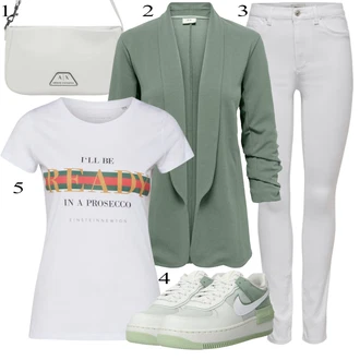 Usnje outfit mit Zelena/Svetlo Zelena Superga Plato-Sneaker/Superge Nizka/Vintage Superga Nike Sportswear "Poletna oblačila"