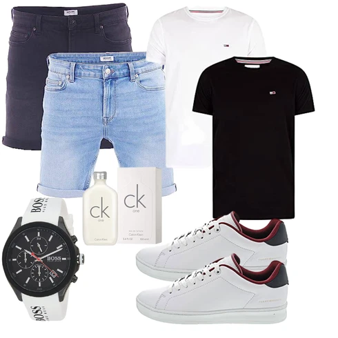 Blau/HellBlau/DunkelBlau Jeans Short/Bermuda/Kurze Hose/Musselin Shorts Only & Sons kombinieren