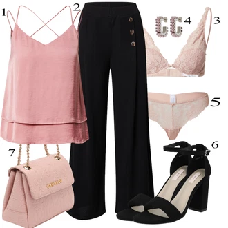 Outfit s Černá/Žlutá/Tmavě modrá Palazzo Kalhoty/Kalhoty s Vysokým Pasem/Kalhoty se Štěrbinou/Culotte Kalhoty/Široká Kalhoty/Mušelínové kalhoty/Tradiční Kalhoty/Marlene Kalhoty/Lněné Kalhoty Edited "Stylová letní nálada"