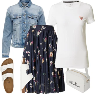 Outfit s Krémová/Bílá Sandál Dianette/Přezková bota/Pohodlný Sandál/Rybářská sandála/Římská sandála/Sandál se suchým zipem/Letní Bota/Sandály na hřídeli Birkenstock "Stylová letní nálada"