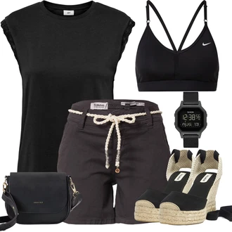 Outfity pro léto s Černá Sportovní podprsenka Nike "Stylová letní nálada"