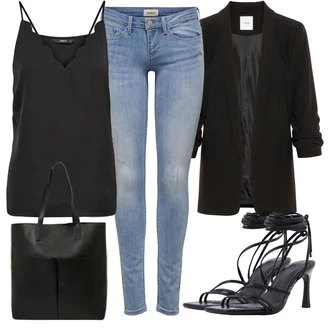 Krátká Outfit s Černá Dlouhý Sako/Blůzové Sako/Oversize Sako/Boyfriend Sako/Elegantní Sako/Blejzrové Bund/Kožená bunda pro muže Pieces (Tall) "Stylová letní nálada"