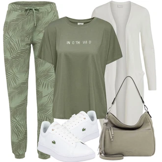 Outfity pro zábavu Tropický s Zelená/Tmavě zelená Látková Kalhoty/Plážová Kalhoty/Maskáčová Kalhoty/Ležérní Kalhoty/Kalhoty s Peřím/Jogger Kalhoty/Kalhoty s Potiskem/Teplák Iriedaily "Stylová letní nálada"