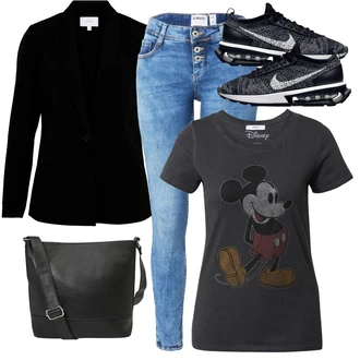 Outfit s Černá Blůzové Sako/Boyfriend Sako/Kožená bunda pro muže/Kordové Sako/Elegantní Sako/Pletený Sako/Teplákový blejzr/Kožená Pánská Bund/Kožená bunda Vila "Stylová letní nálada"