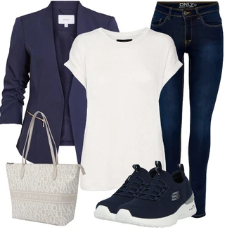 Outfit s Černá Nazouvací teniska Skechers "Stylová letní nálada"