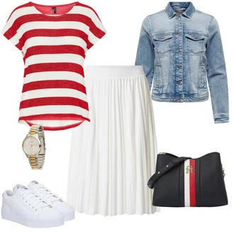 Skládací Outfit s Šedá/Hnědá Řetízkové hodinky/Náramkové hodinky/Baterie hodinek Calvin Klein "Stylová letní nálada"