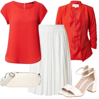 Outfit s Červená Tričko & Top Móda Pro Plnoštíhlé/Halenka Móda Pro Plnoštíhlou/Halenka a Tunika Tunika Only "Letní Outfit"
