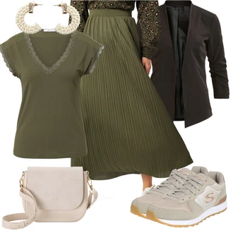 Outfit s Bílá/Krémová/Béžová Kruhová/Sponka do ucha Pieces "Letní Outfit"