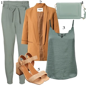 outfit mit Zelena/Svetlo modra/Turkizna/Svetlo zelena Tunika/Bluza velika velikost/Obleka velike velikosti Only "Poletna oblačila"