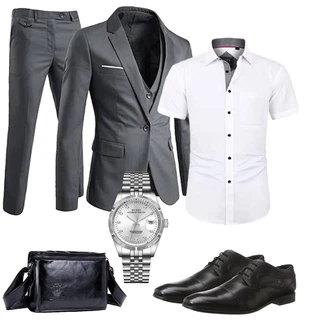 Elegante Outfits Moderne mit Weiß J.VER "Business Look"Look: Boyfriend, Casual, Moderne, Uni, Techno, Stil