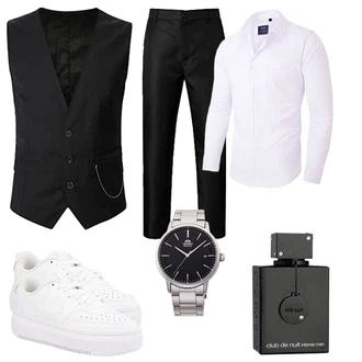 Zweiteilige Outfit mit Schwarz TUQIDEWU "Business Outfits"