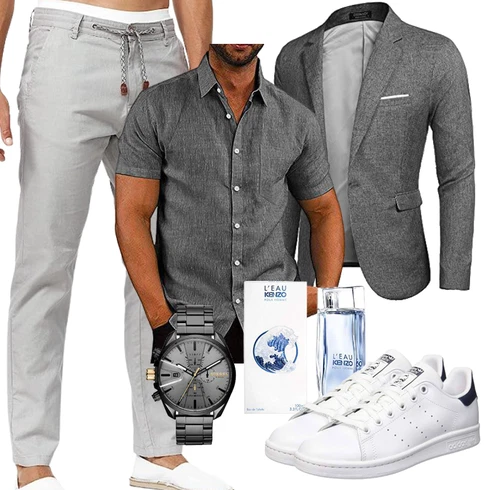Elegant Grau Anzug/Sakko COOFANDY kombinierenLook: Edel, Festlich, Moderne, Stil, Sportlich, Classic, Schön, Indoor, Casual, Smart Casual, Elegant, Ausgefallene