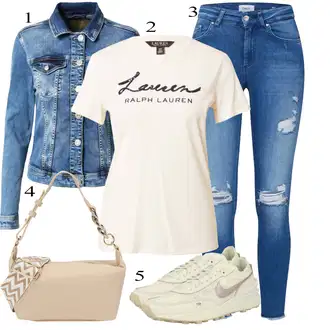 outfit mit Modra/Svetlo modra Plašč/Jakna/Bluza velika velikost Gang "poletni videz"