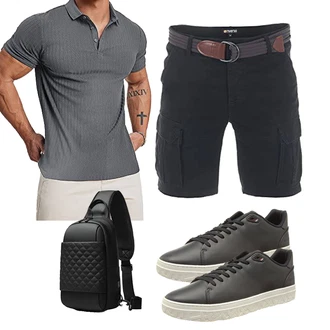 Ausgang Outfit mit Schwarz Unkategorisiert GYakeog "Cooles Outfit"Look: Trekking, Arbeits, Laufen, Rad­fahren, Ausgang