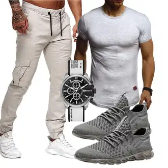 Casual Outfits Elegant mit Grau Unkategorisiert OneRedox, Grau Unkategorisiert MGNLRTI "Cooles Outfit"Look: Classic, Büro, Casual, Moderne, Empire, Coole, Elegant, Western, Disco, Goa, Zuhause, Outdoor, Indoor