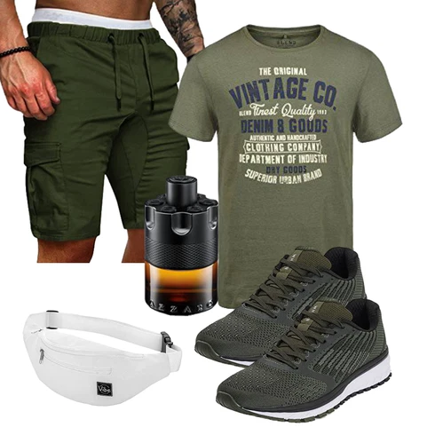 DunkelGrün/Khaki/Grün Cargo Short/Kurze Hose/Musselin Shorts Cindeyar kombinieren